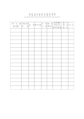 주임교사승인신청내역서 주임교사승인신청내역서
